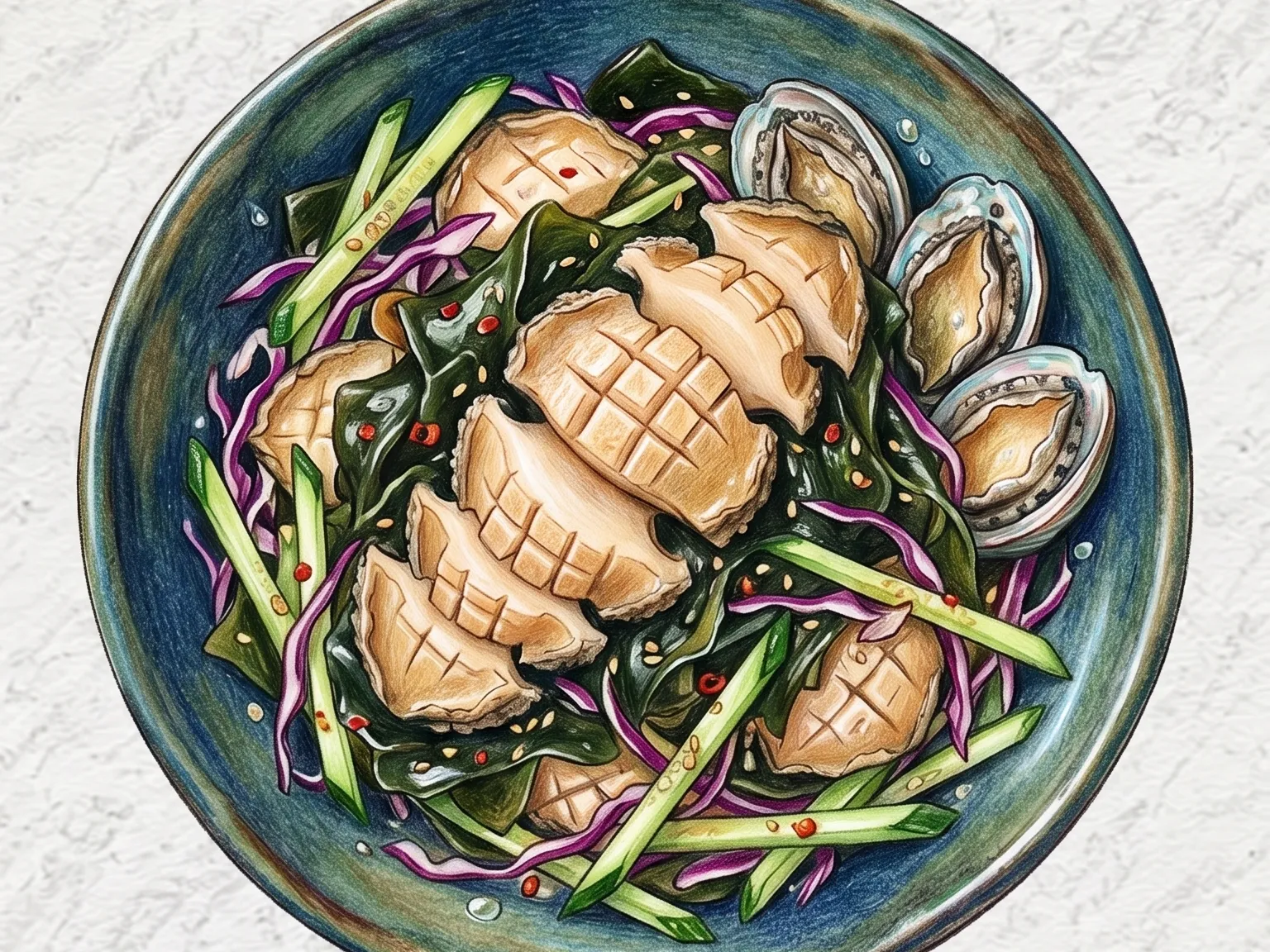 전복 해초 샐러드