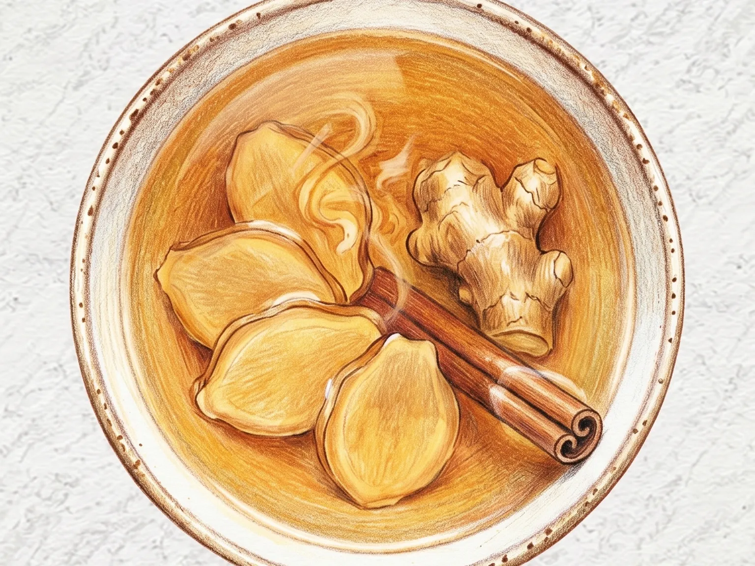 Cha de gengibre e mel com ACV