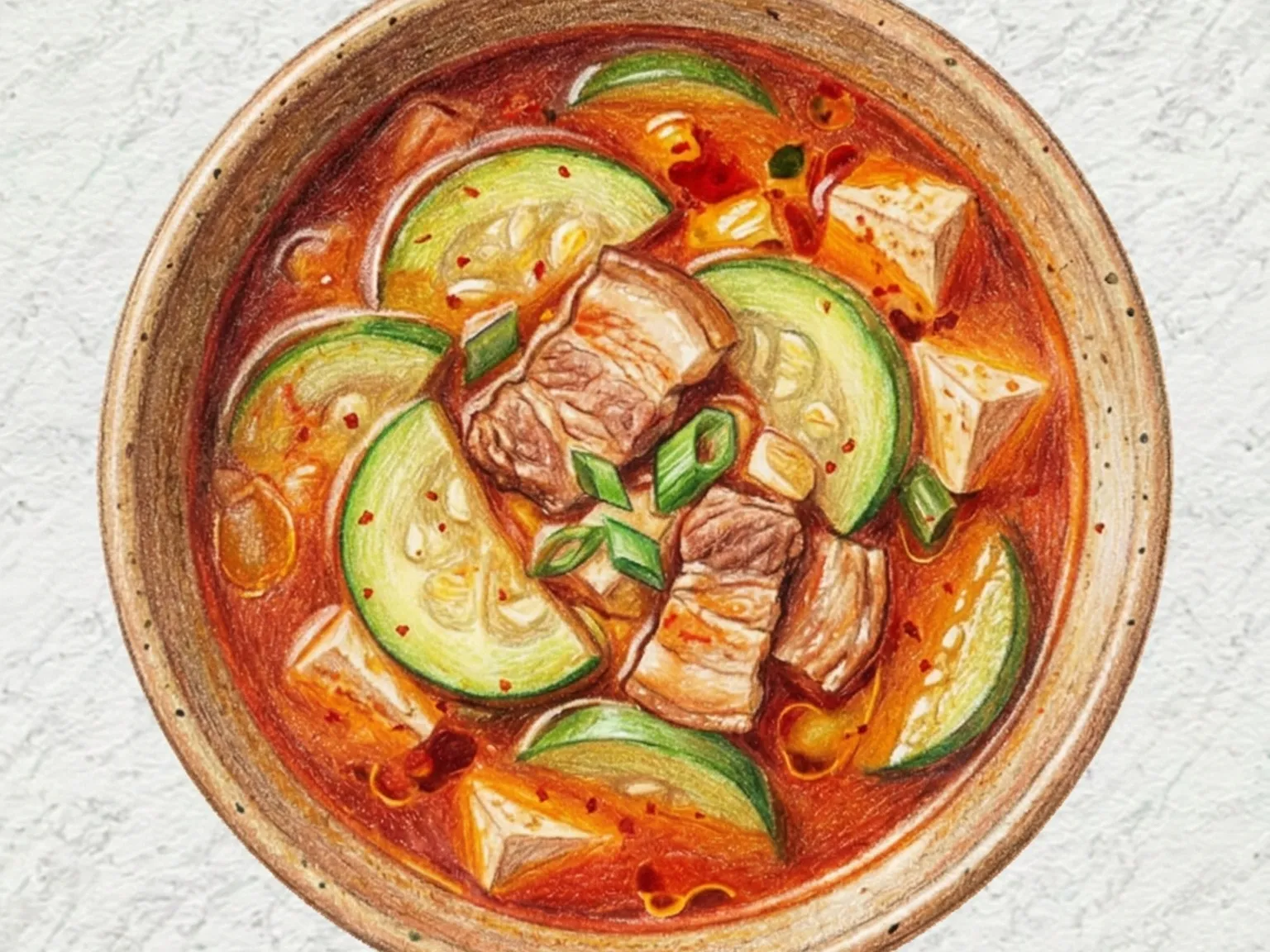 Aehobak Jjigae (estofado coreano de abobrinha e porco)