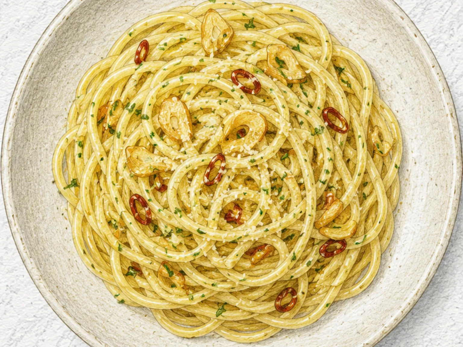 Spaghetti Aglio e Olio (Massa de Alho e Azeite)