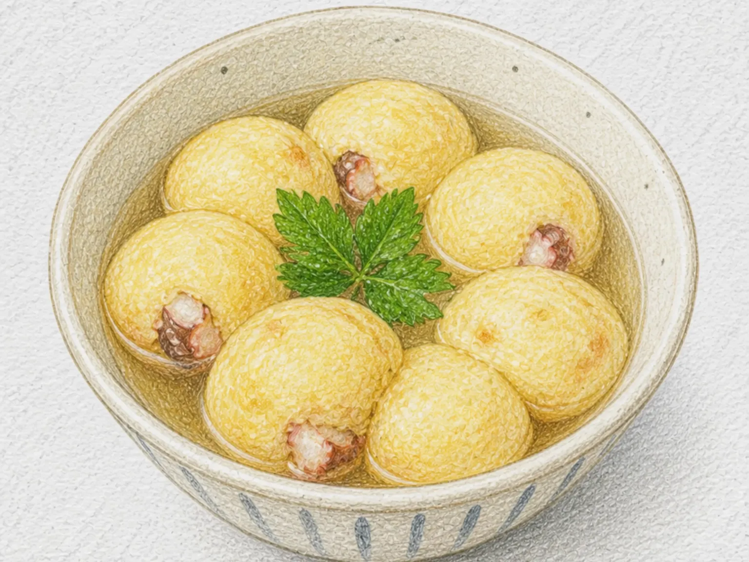 Akashiyaki (Soft Egg-Dashi Octopus Dumplings)