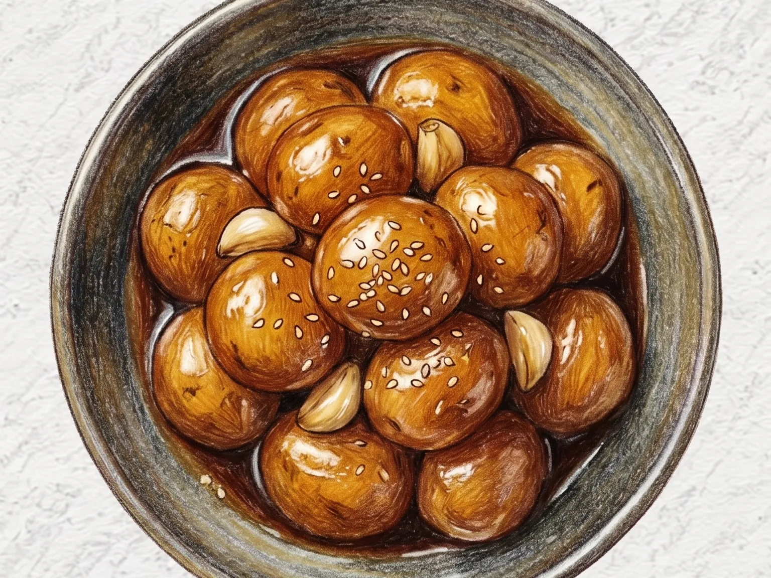 알감자간장조림