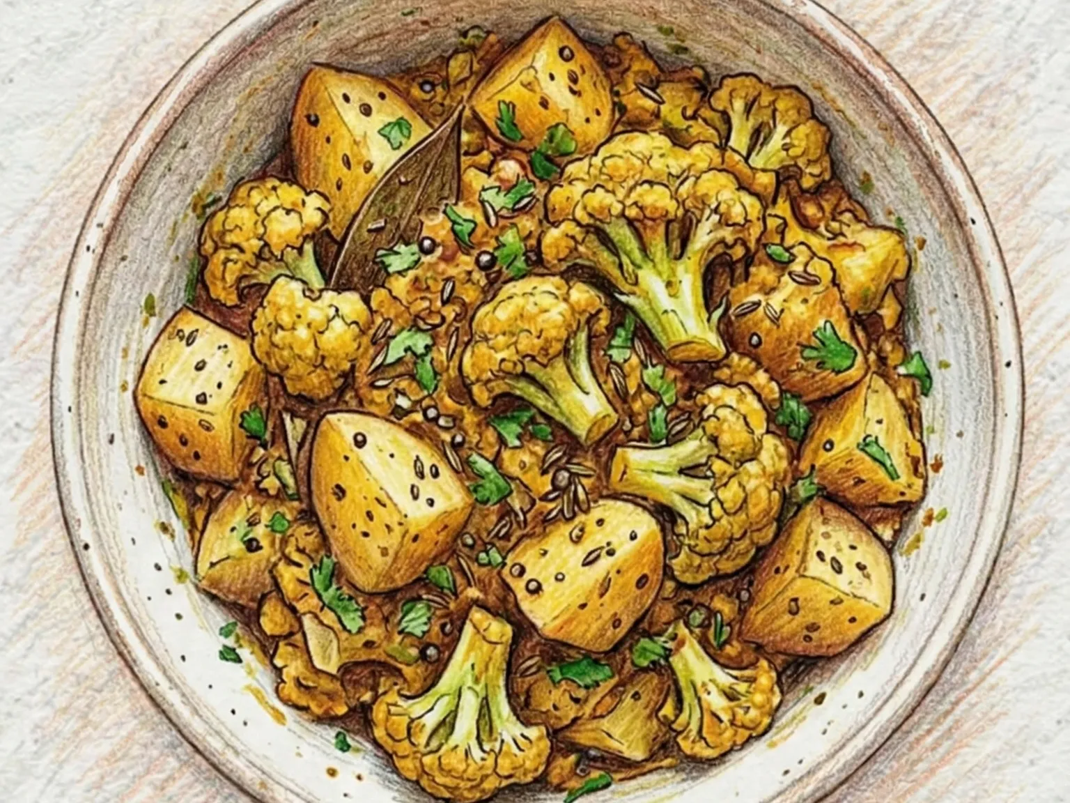Aloo Gobi (Curry indiano de couve-flor e batata)