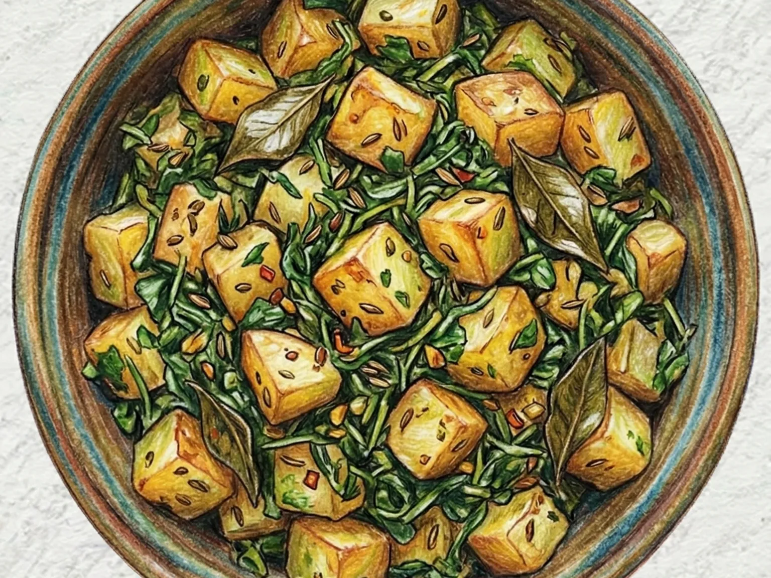 Aloo Methi (salteado seco de patata y fenogreco indio)