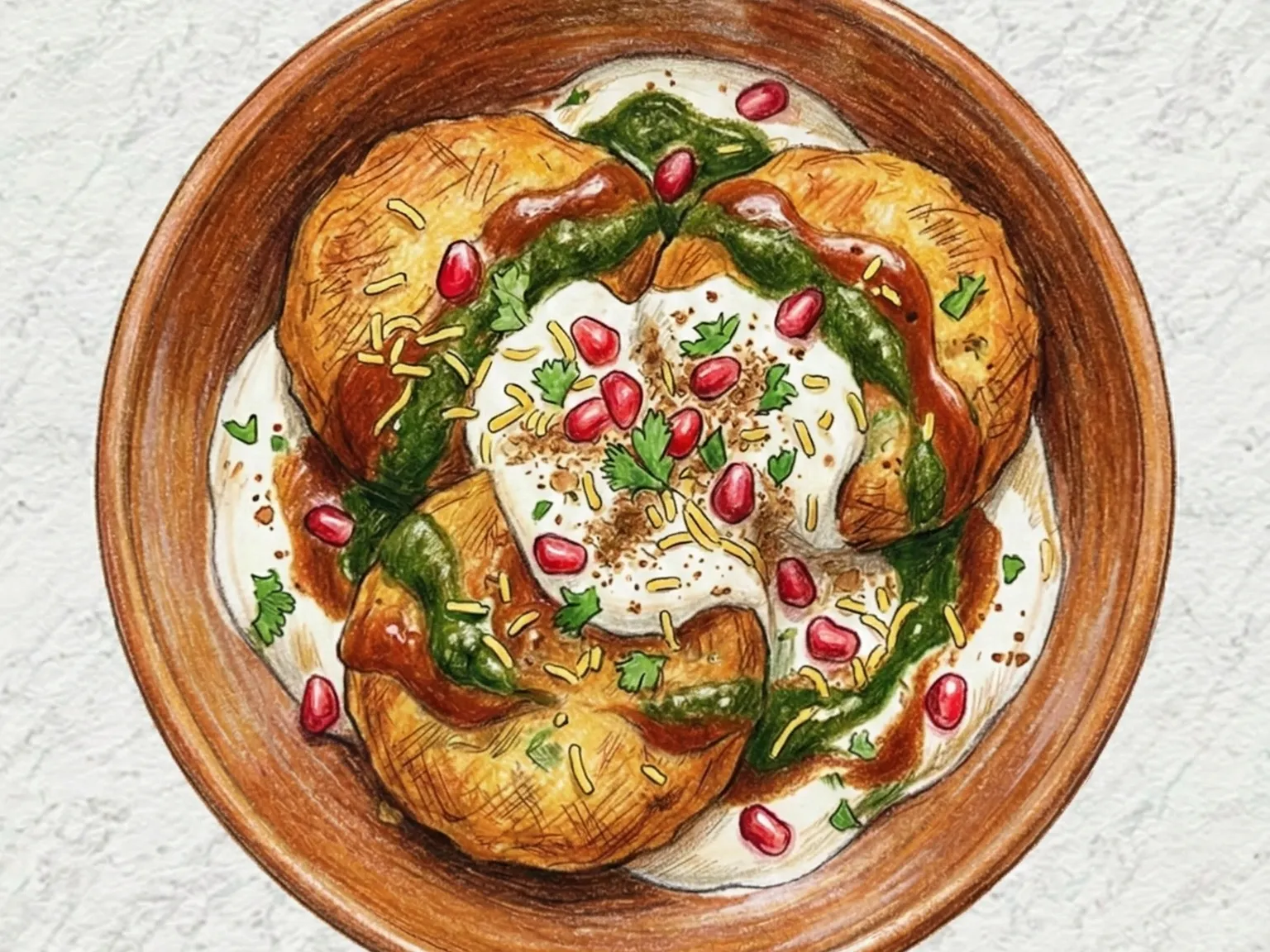 Aloo Tikki Chaat (tentempié callejero de tortita de patata frita india)