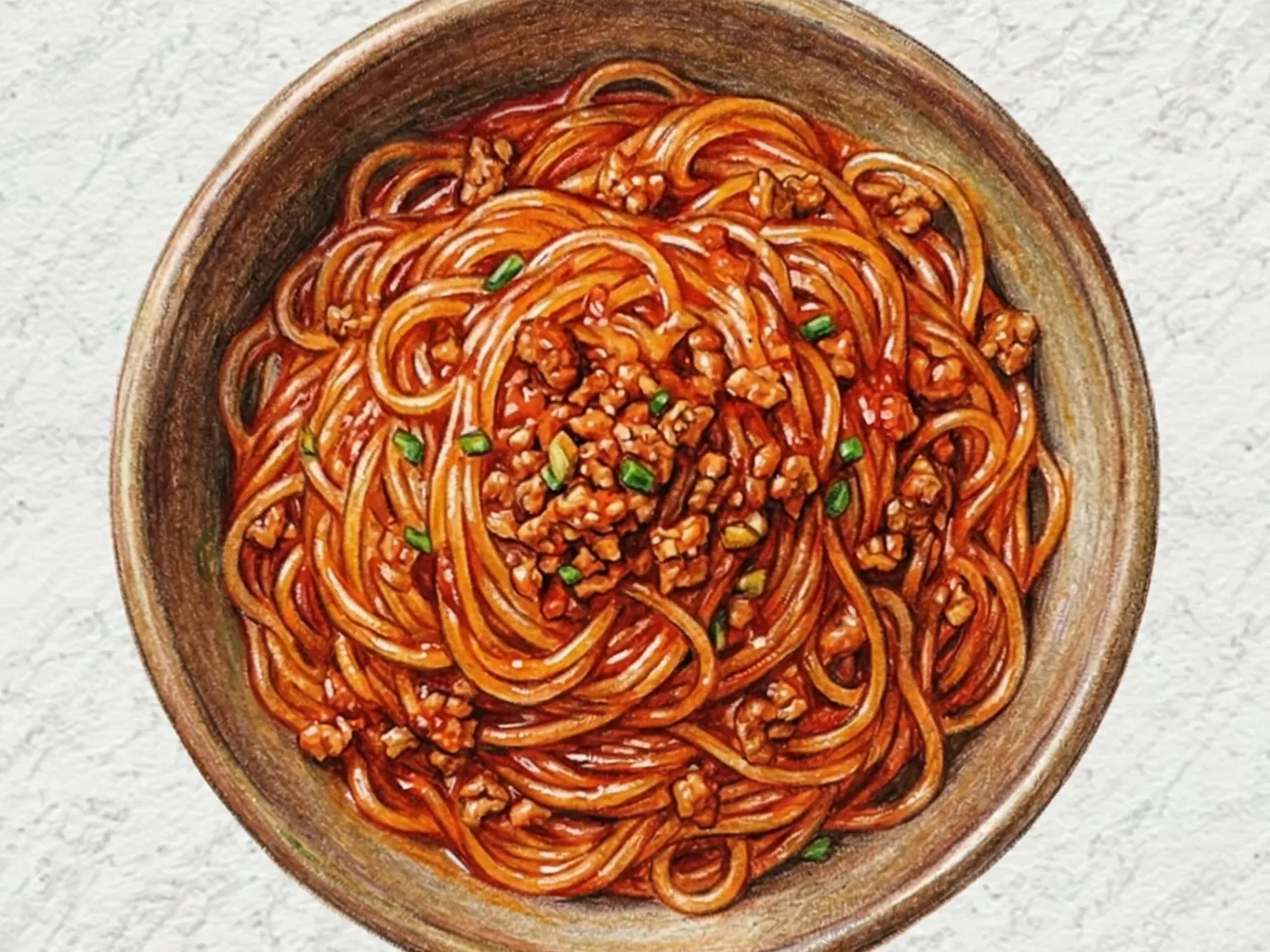 Ants Climbing a Tree (Macarrão de Vidro de Sichuan com Carne de Porco Moída)