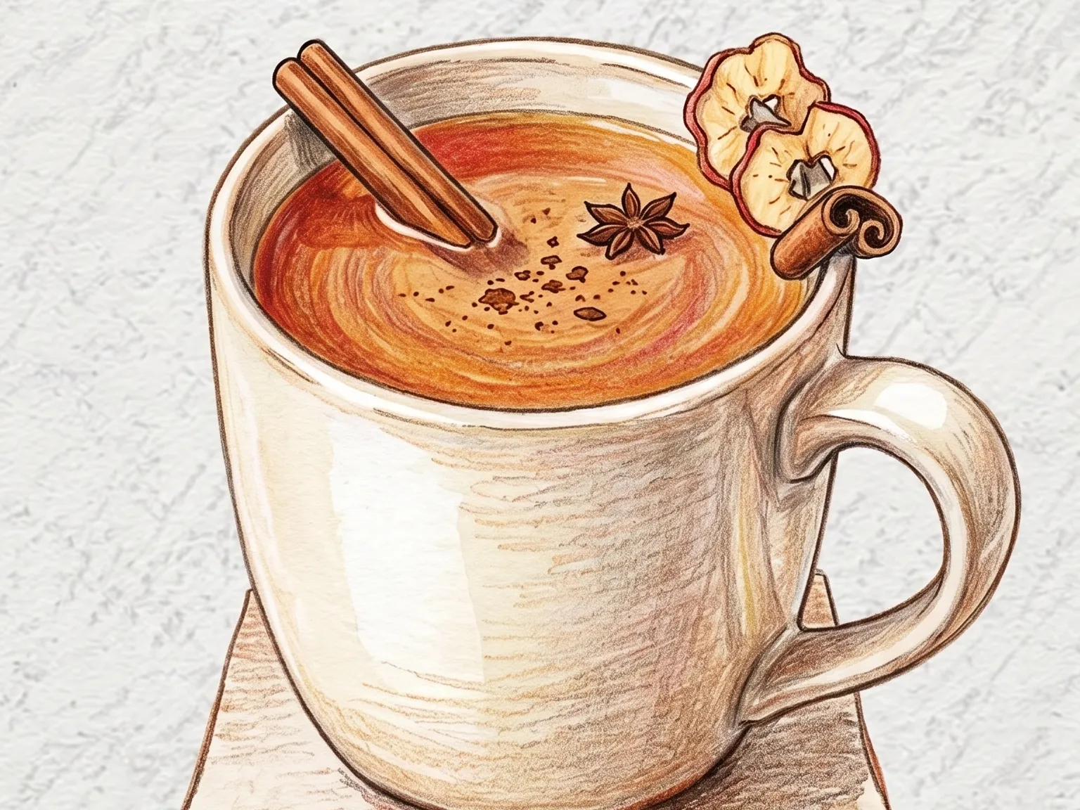 Bebida de vinagre de maca com canela