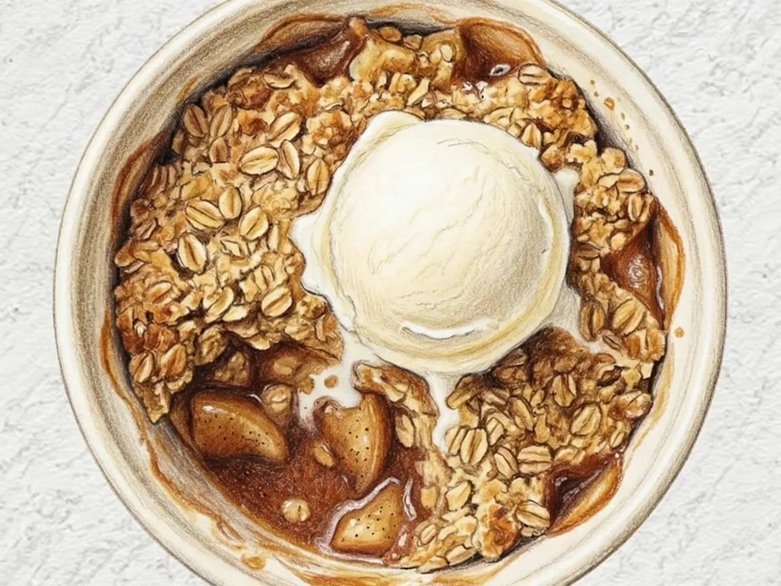 アップルクランブル（英国風シナモンりんごにオートクランブルをのせて焼いたデザート）