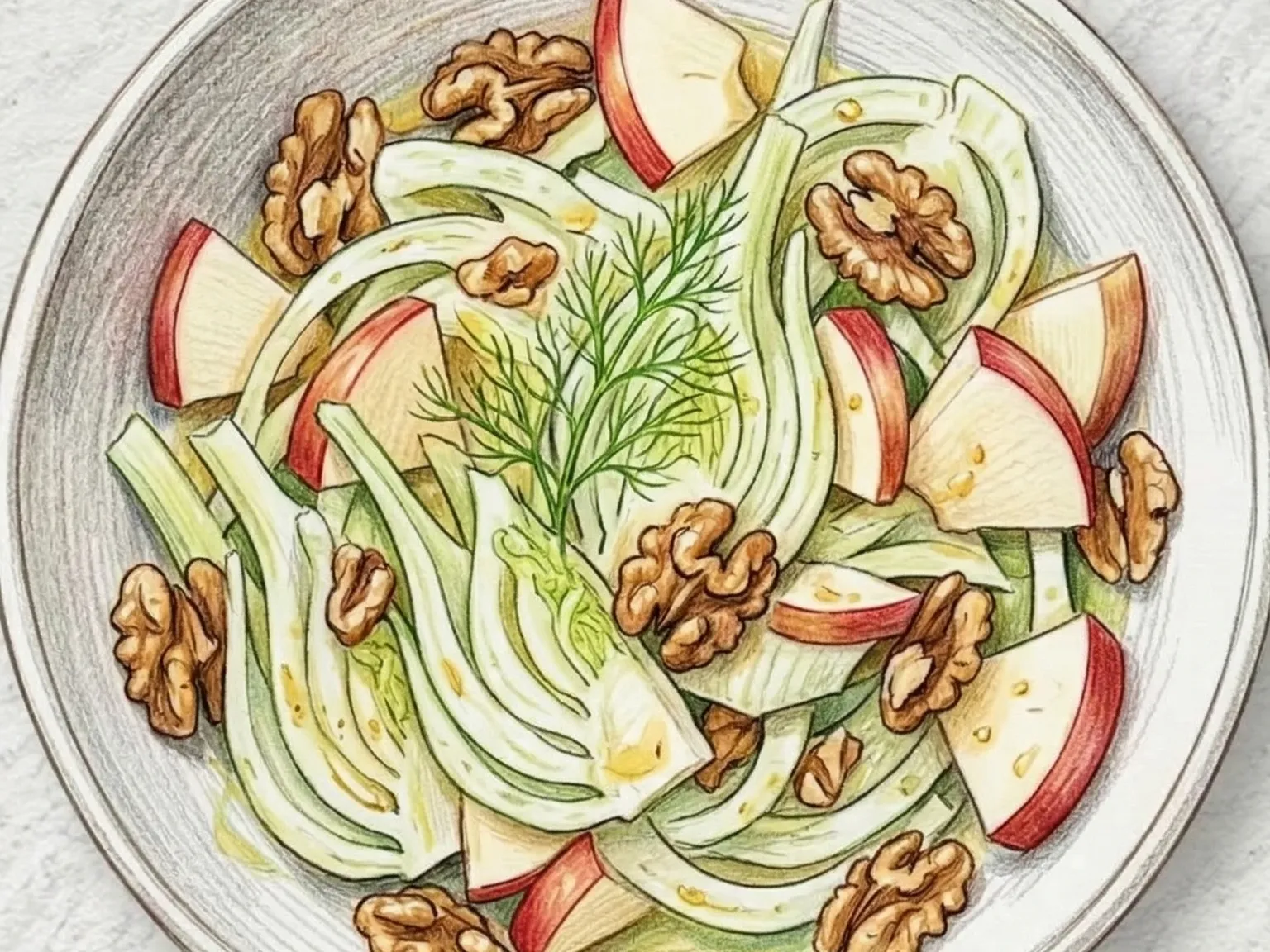 Apple Fennel Walnut Salad
