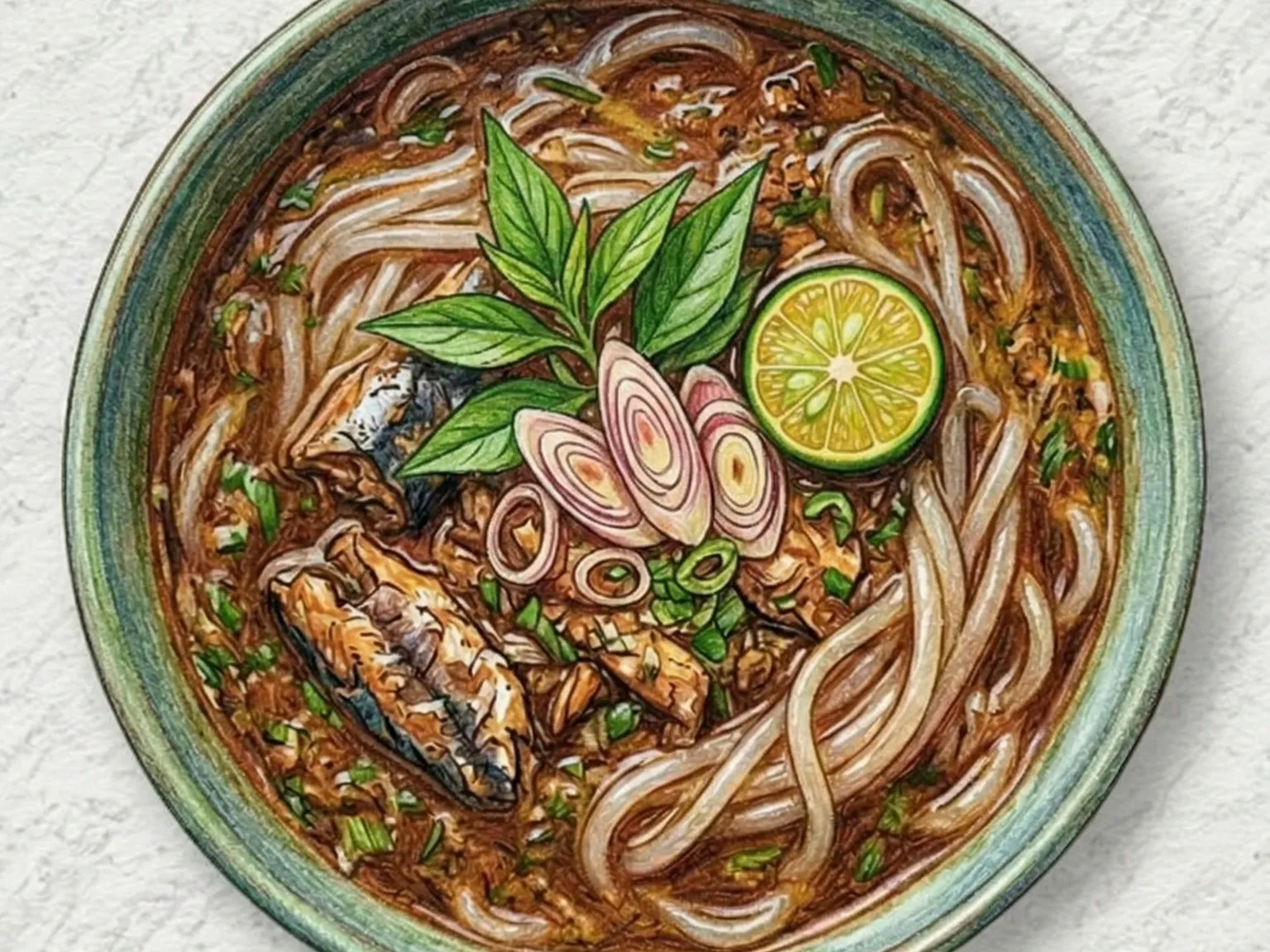 Asam Laksa (Sopa de Peixe com Macarrão e Tamarindo)