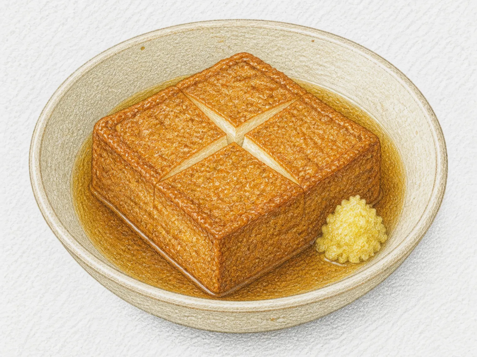 Atsuage no Nitano (Whole Simmered Fried Tofu)