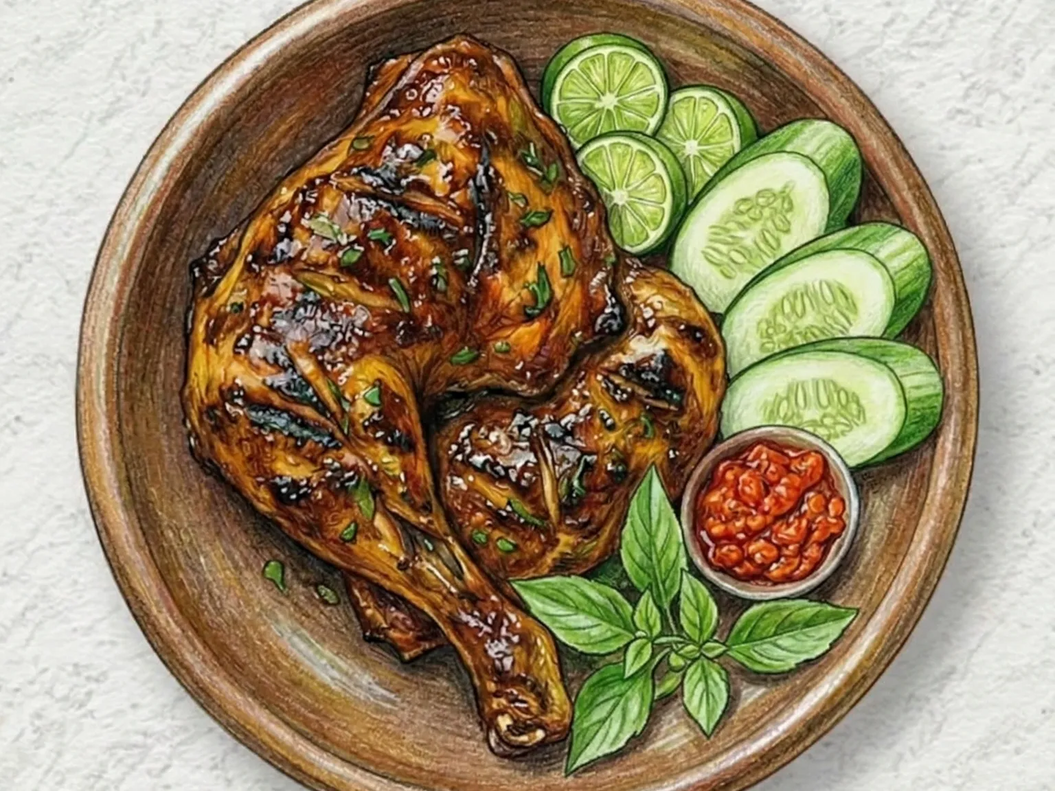 Ayam Bakar (Frango Grelhado Indonésio em Marinado de Soja Doce)