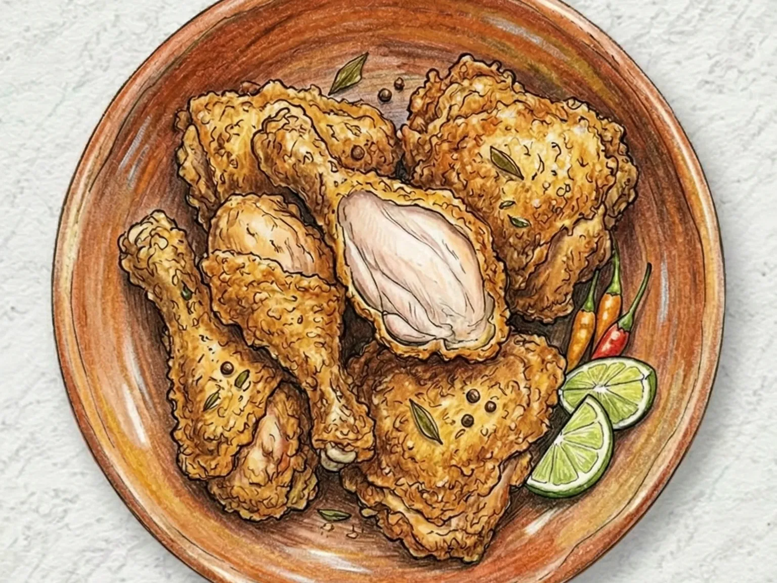 Ayam Goreng (Frango Frito Temperado Indonésio sem Empanamento)