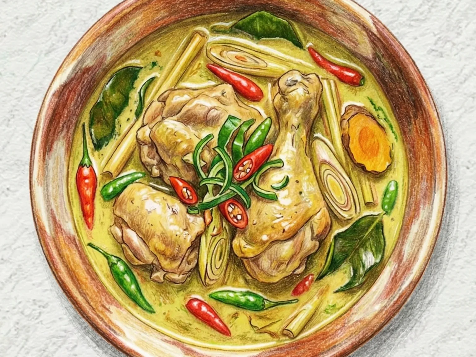 Ayam Lemak Cili Padi (frango com coco e malagueta malaio)