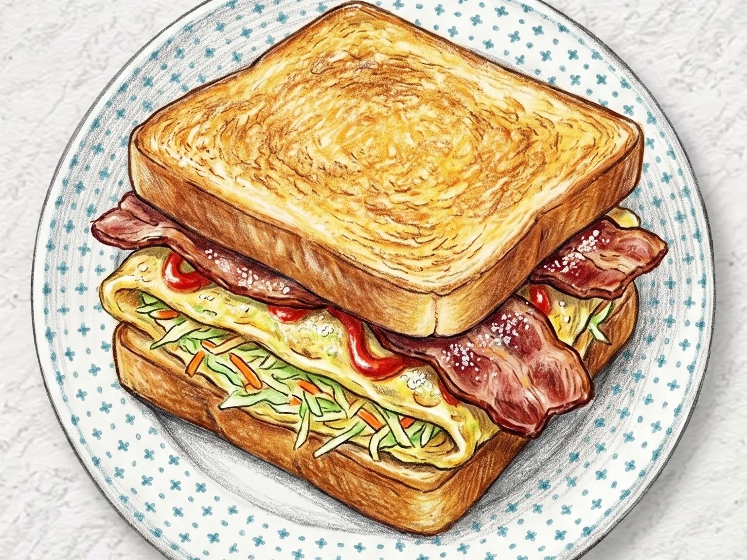 베이컨 에그 토스트