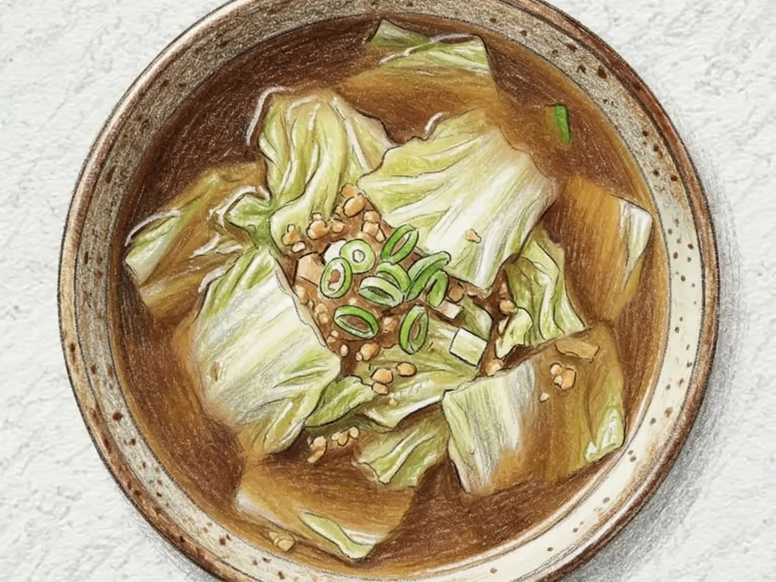 Baechu Doenjang-guk (sopa coreana de col china con doenjang)