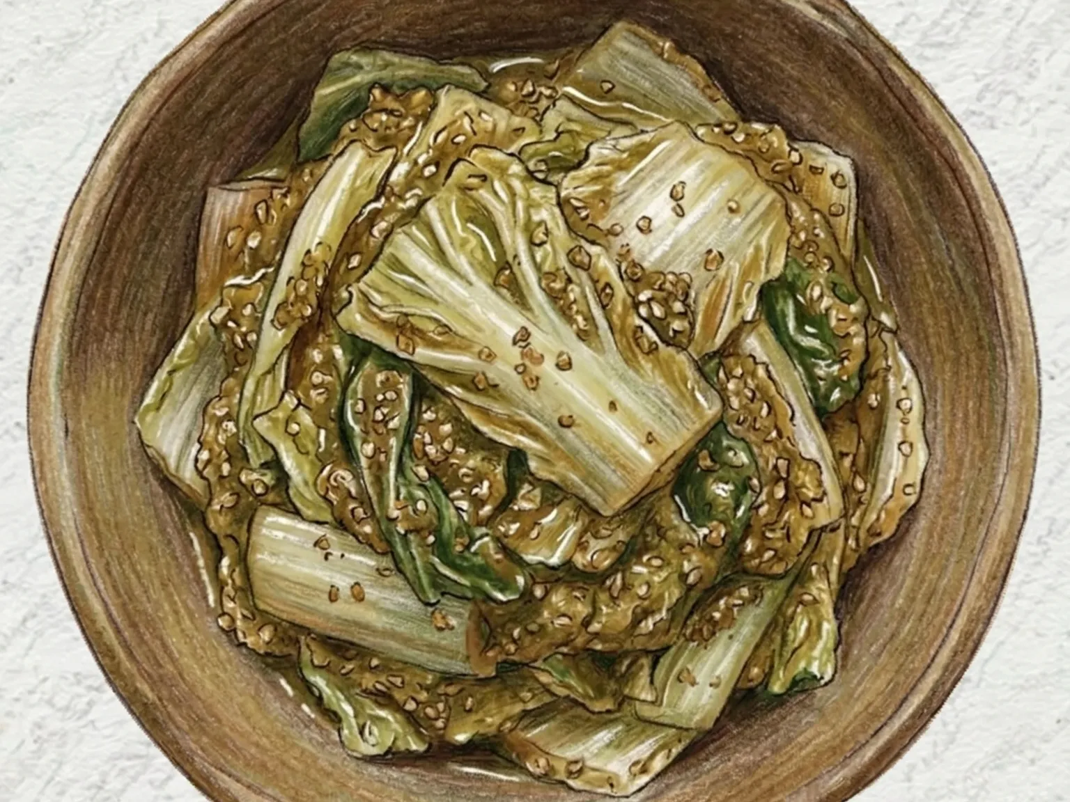 Baechu Namul Muchim (namul de col china con perilla)