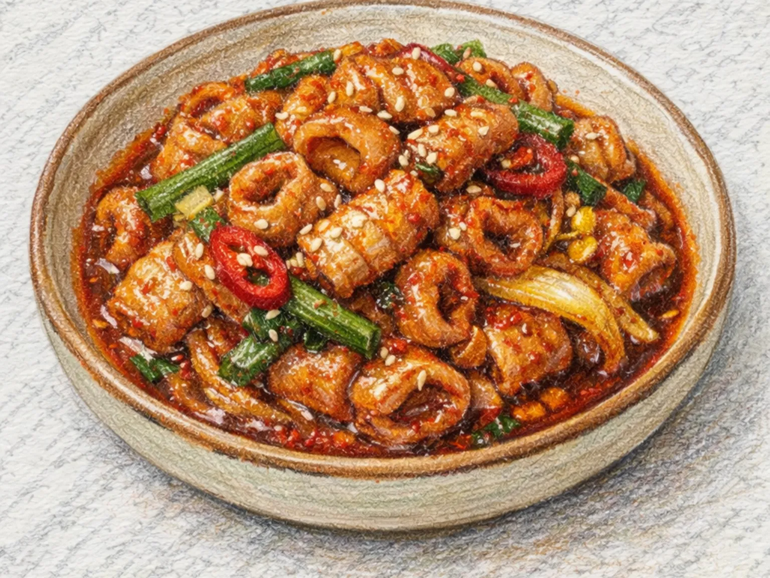 Baegoppae Jjim (estómago de rape al vapor coreano)