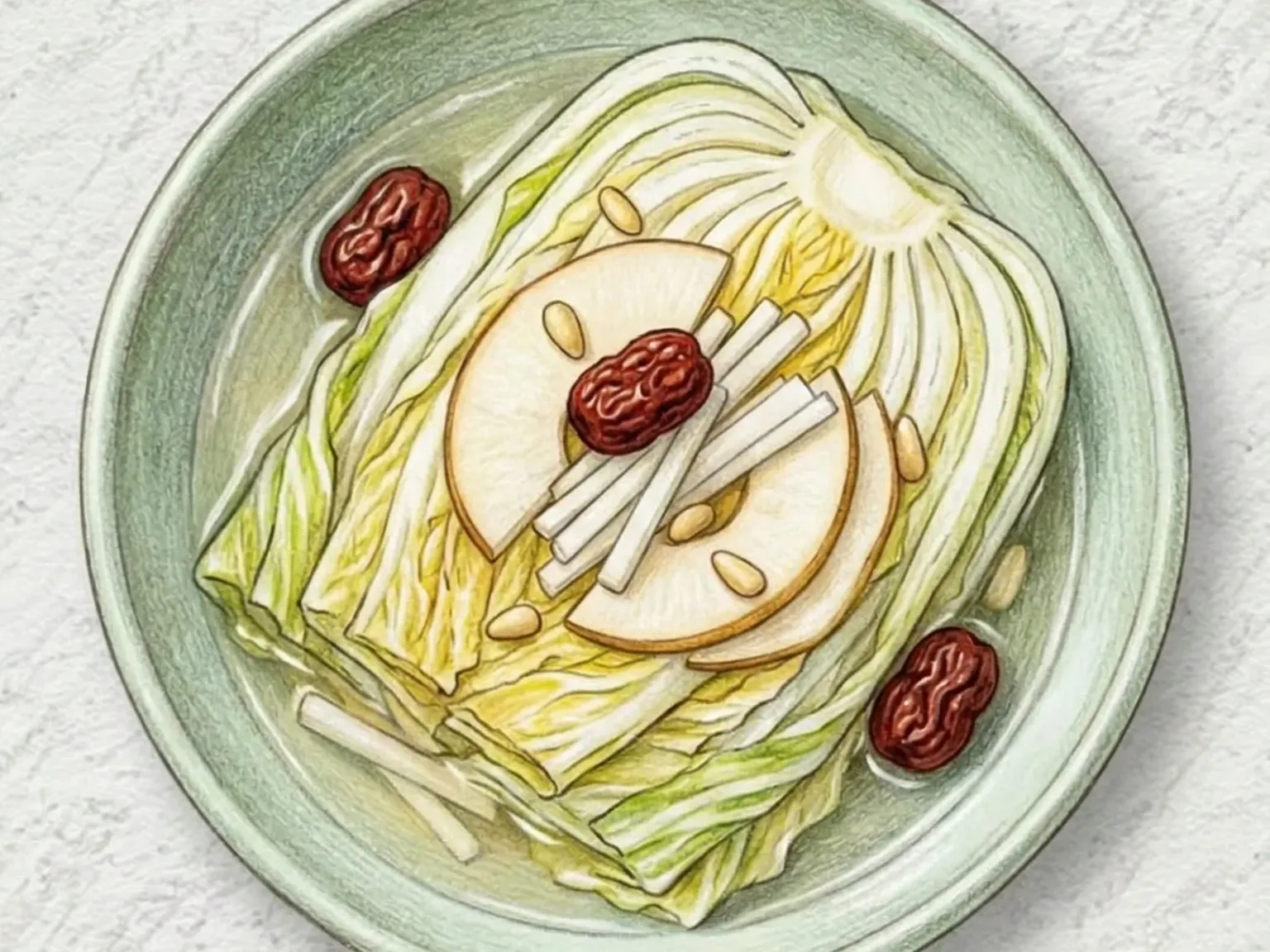 ペッキムチ(唐辛子なし白菜キムチ 梨入り水キムチ)