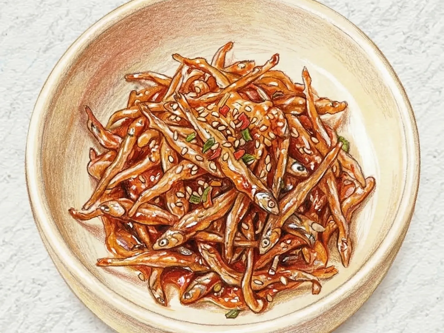 干し白魚シート炒め(甘辛コチュジャン味の干し白魚炒め)