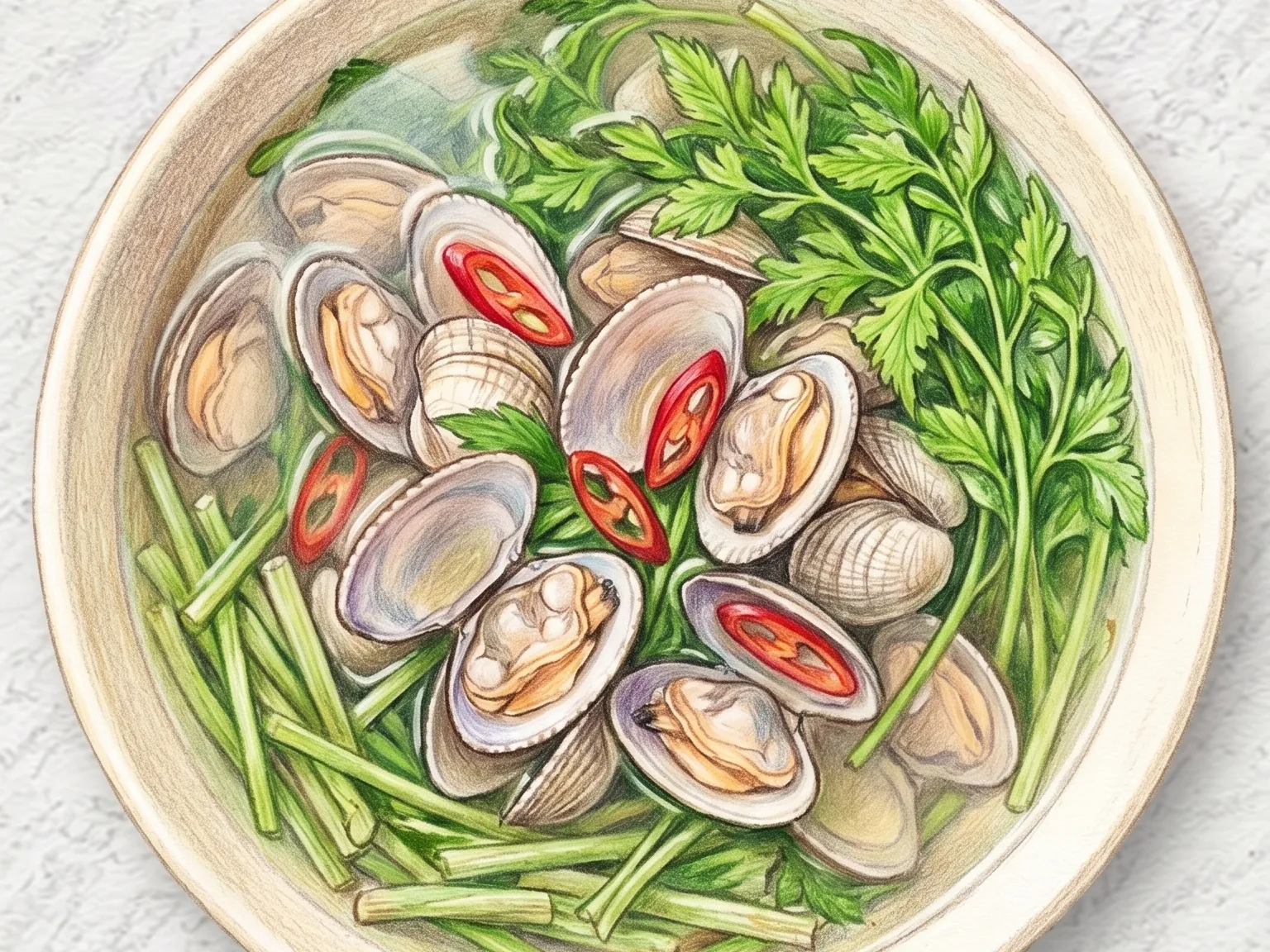 바지락미나리탕