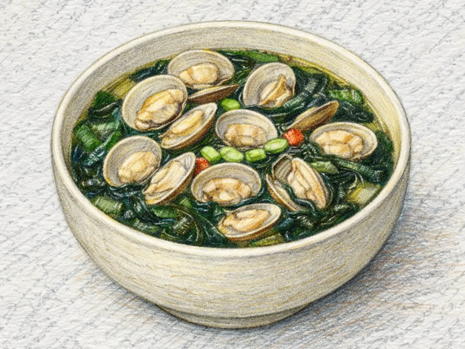 アサリわかめチゲ(アサリとわかめの磯香る韓国鍋)