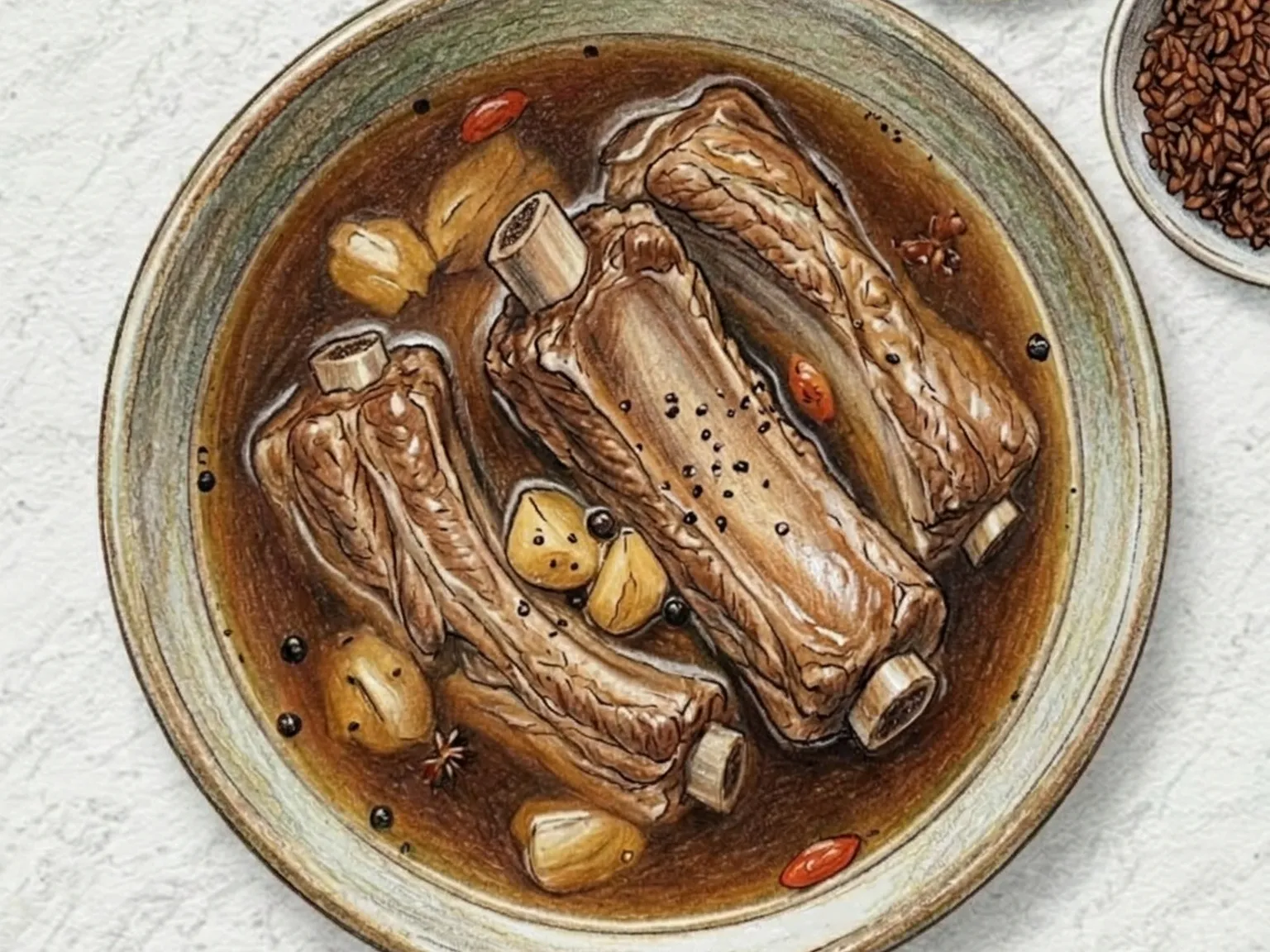 Bak Kut Teh (sopa malaia de costelinha de porco com ervas e pimenta)