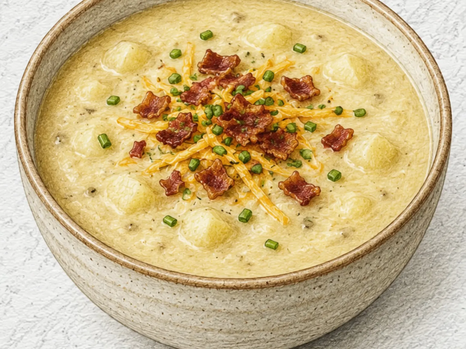 Baked Potato Soup (sopa de batata assada)