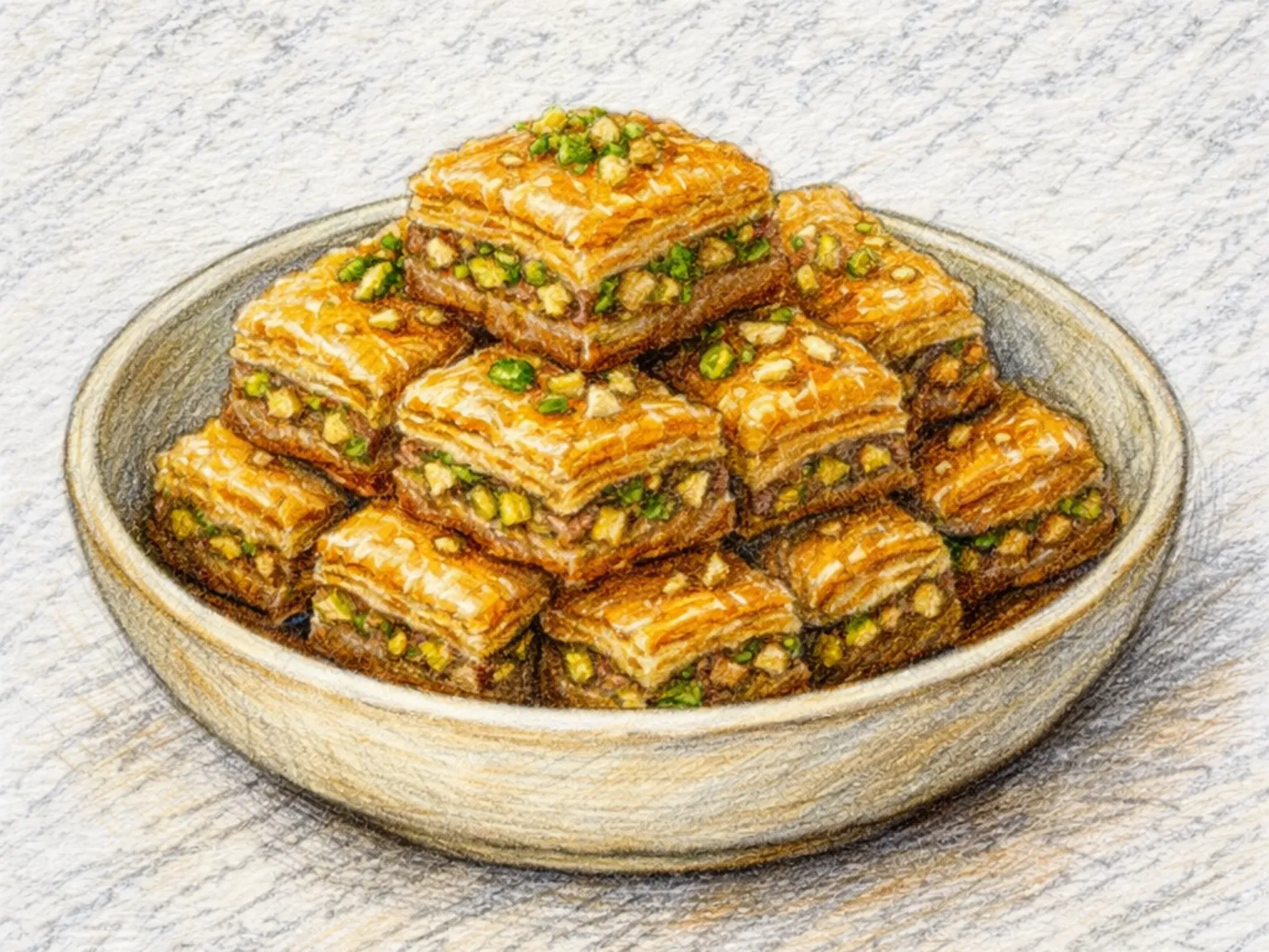 Baklava (Doce de Massa Filo com Nozes e Mel)