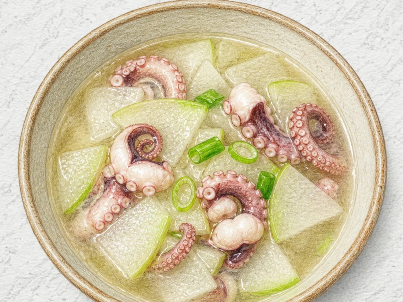 Baksok Nakji-tang (Bottle Gourd and Octopus Soup)