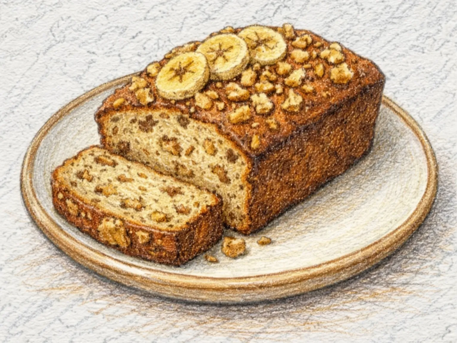 Banana Walnut Bread (Pão de banana com nozes)