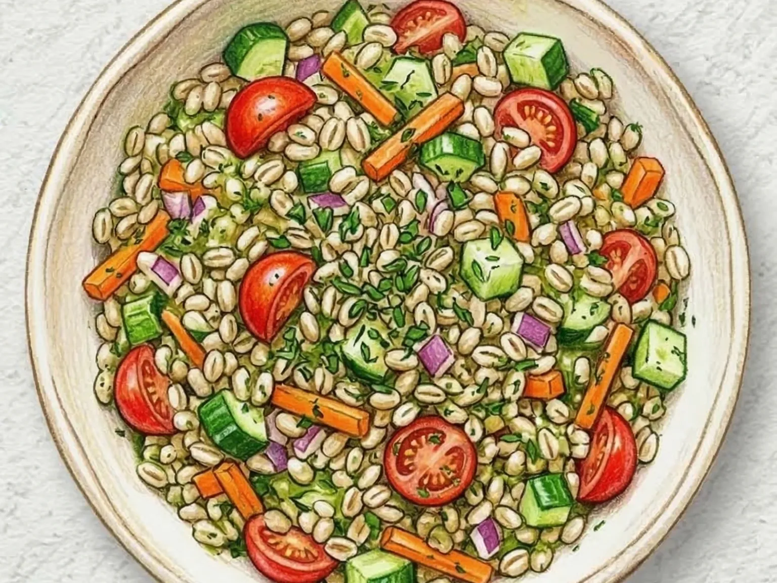 Barley Grain Salad (Salada de Cevada em Grãos)