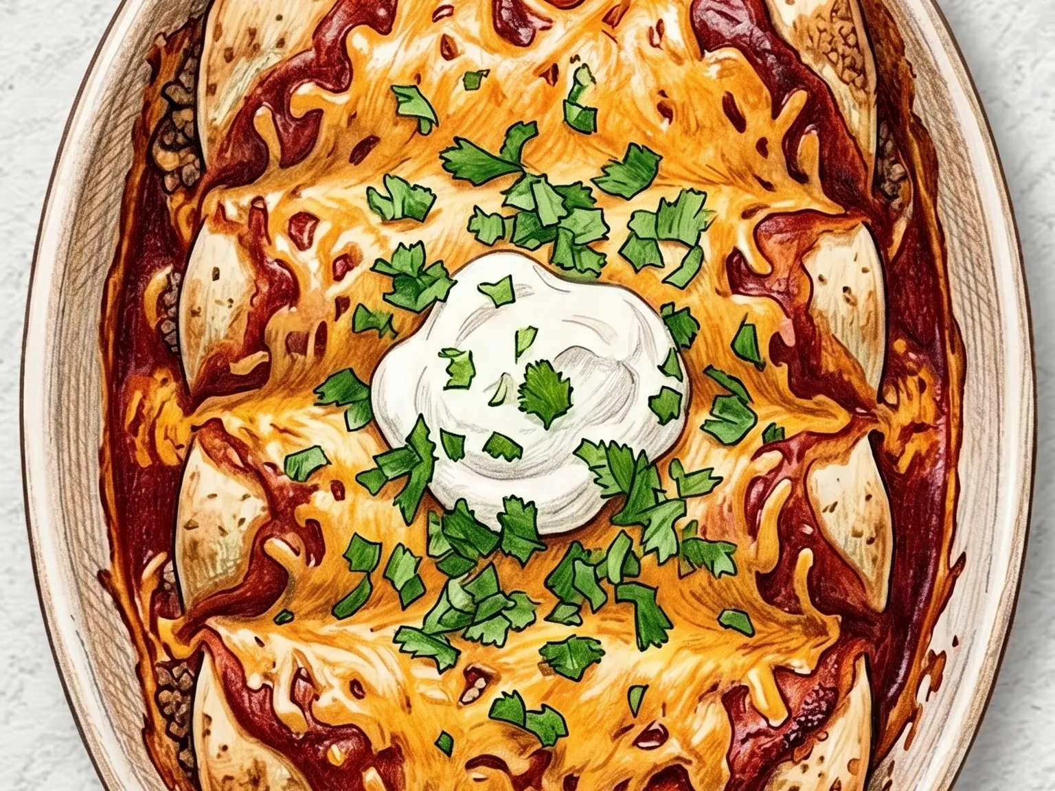 비프 엔칠라다 (치즈 소고기 또르띠야 오븐구이)