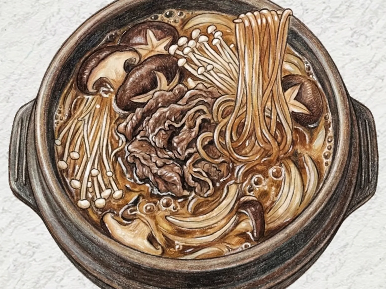 きのこプルコギ鍋(牛プルコギときのこの旨味たっぷり韓国鍋)