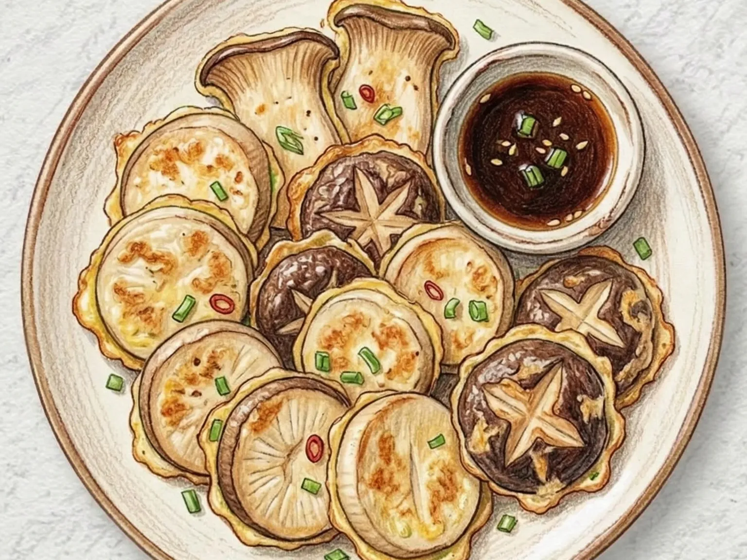 Beoseot Jeon (panqueque coreano de setas)