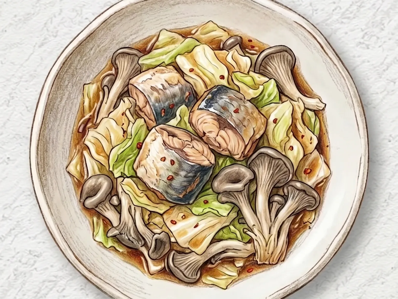 버섯꽁치간장볶음