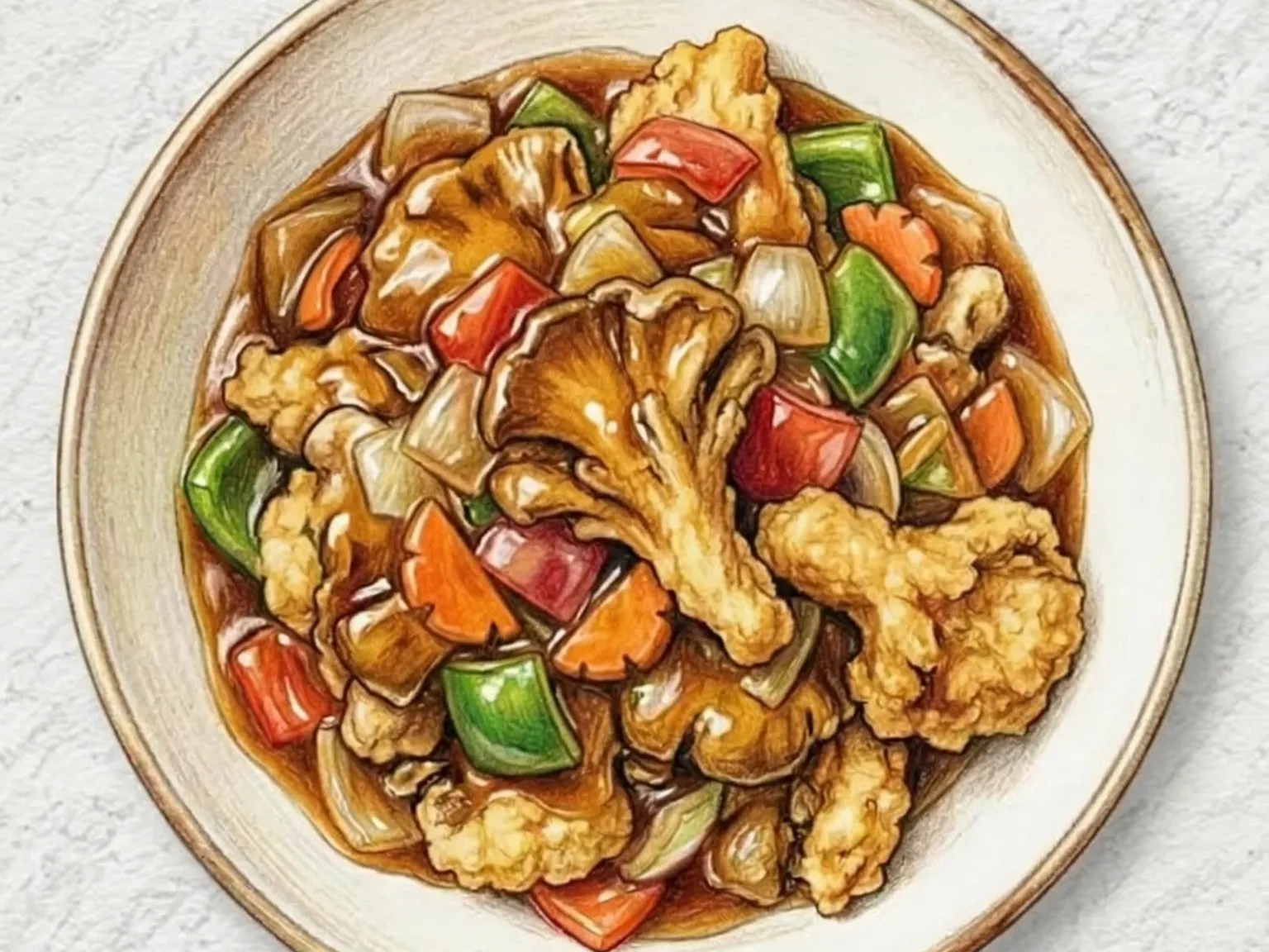 きのこの甘酢あんかけ(タンス)