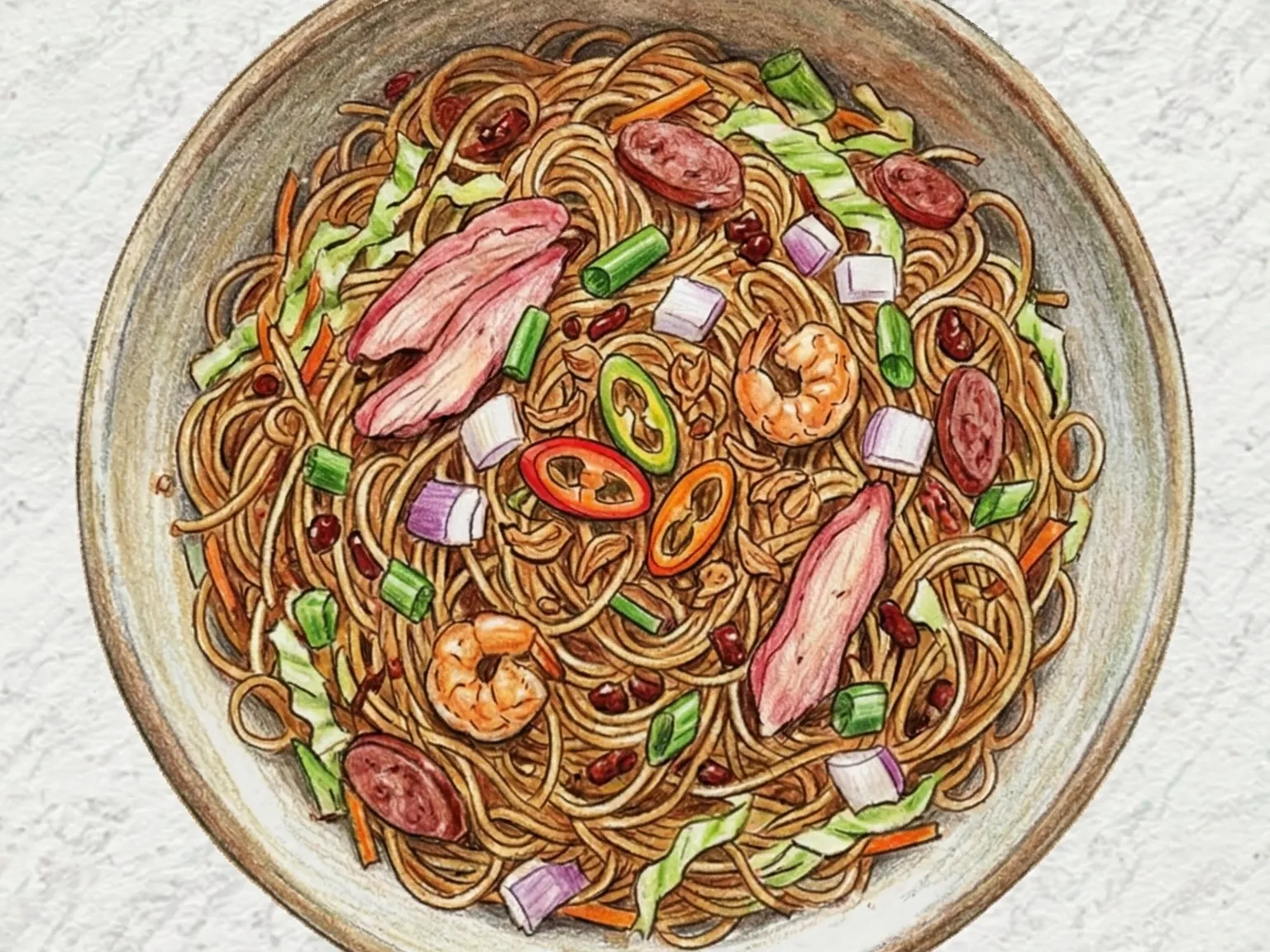 Bihun Goreng (Fideos de arroz fritos indonesios con soja dulce)