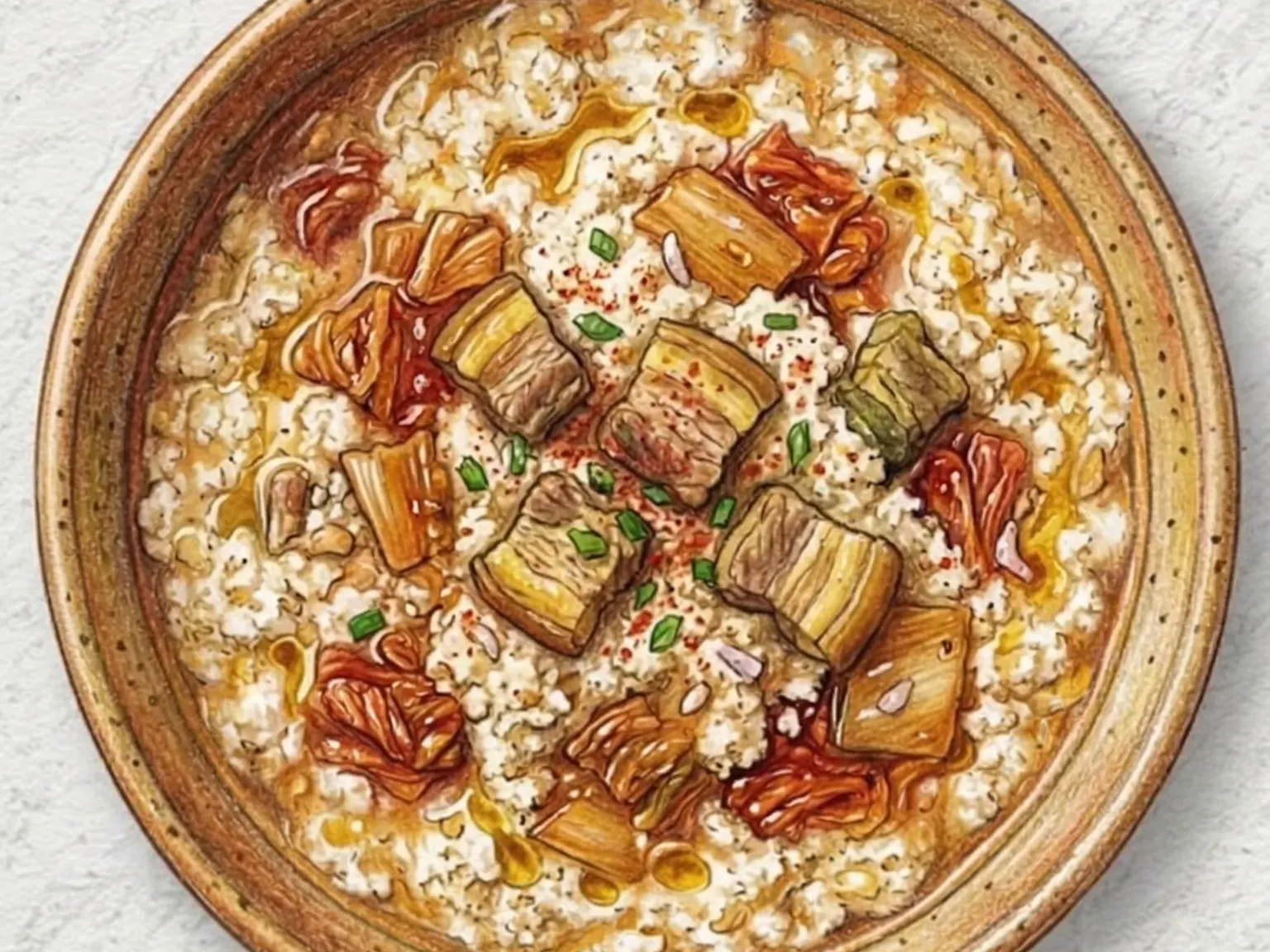 ビジチゲ(おからとキムチと豚肉のとろとろ韓国鍋)