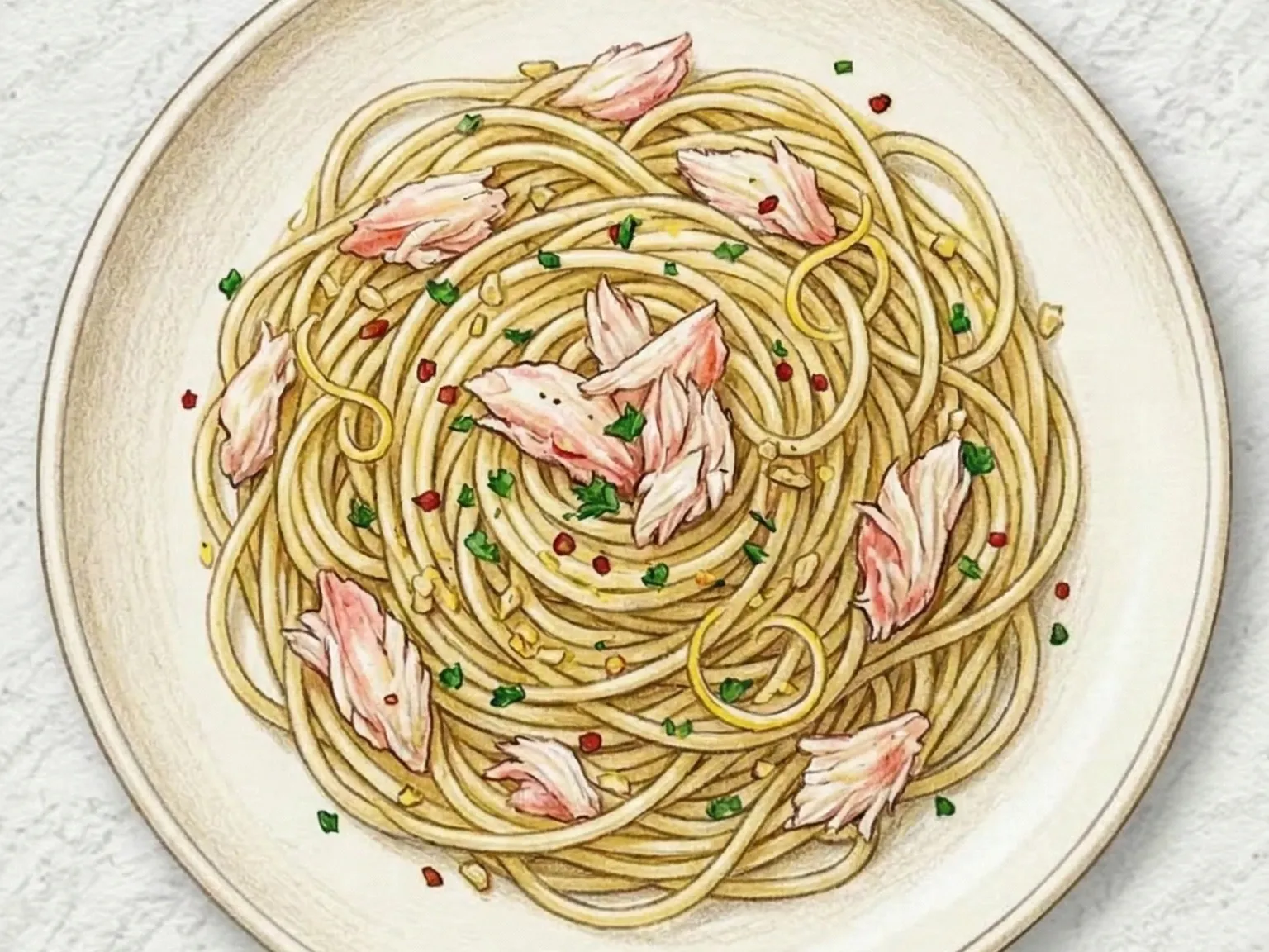 Kkotgesal Blue Crab Lemon Garlic Pasta (pasta de carne de cangrejo azul con limón y ajo)