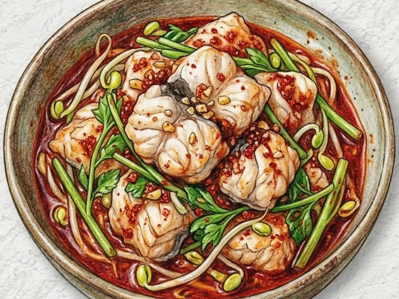 Bok Eo Jjim (pez globo picante estofado a la coreana)