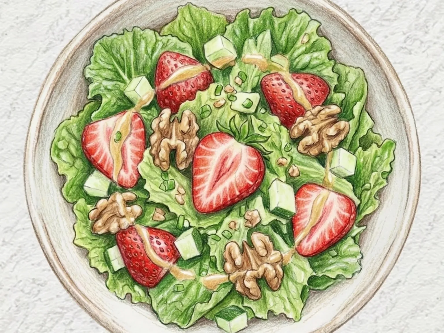Bomdong Strawberry Doenjang Salad (salada de repolho de primavera e morango com pasta de soja fermentada)