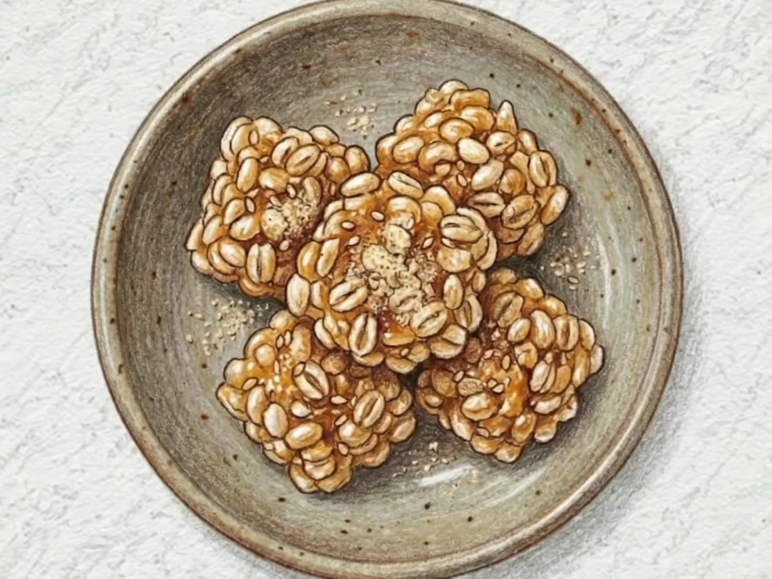 Bori-gangjeong (Crocante de Cevada Tufada Coreano)