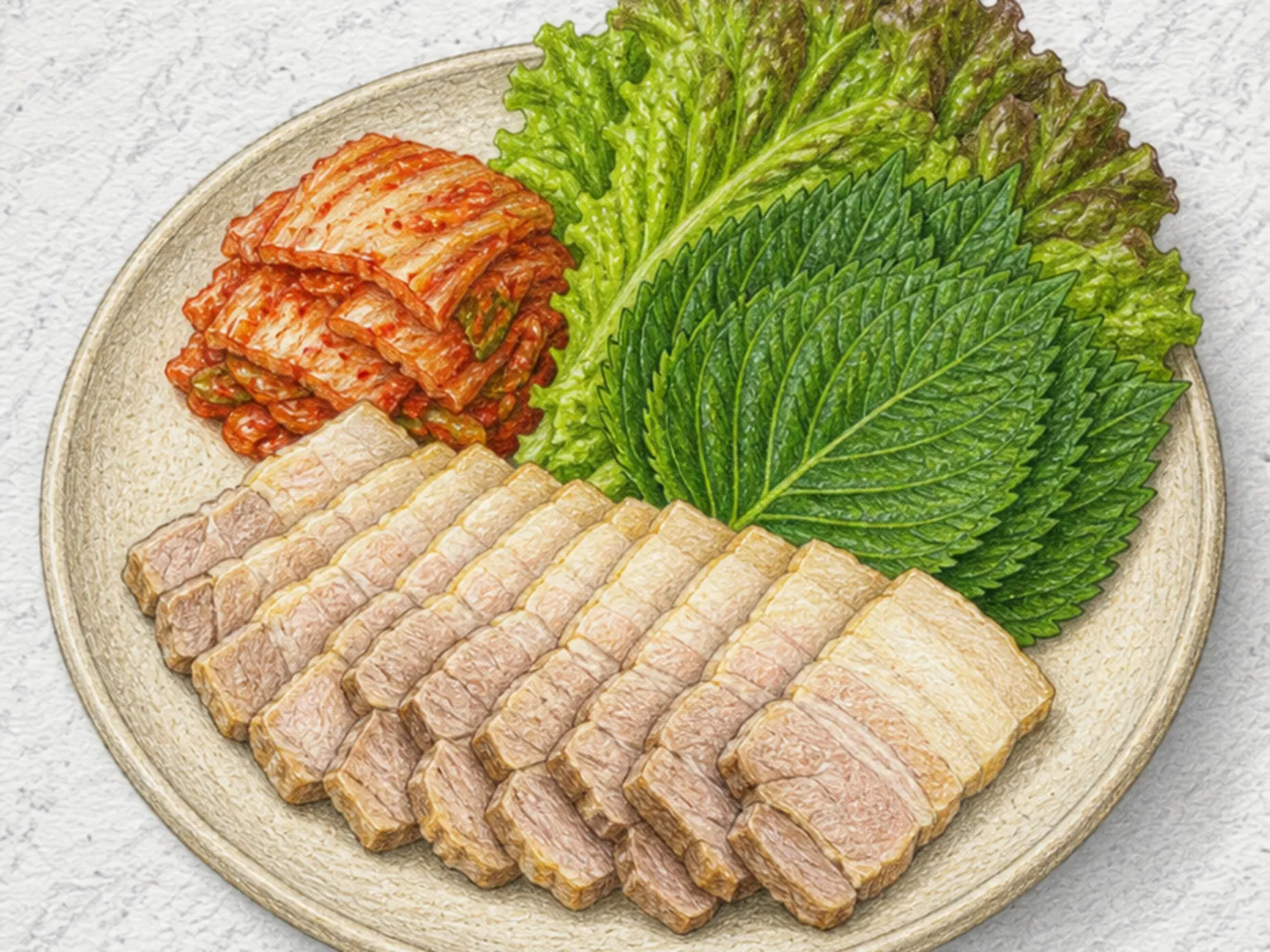 Bossam (Korean Boiled Pork Wraps)