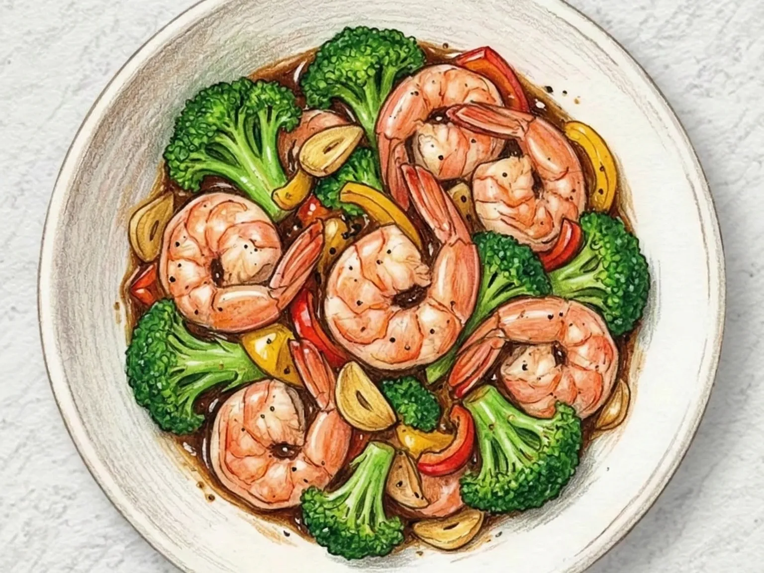 Beurokolli Saeu Bokkeum (brócoli con camarones salteados)