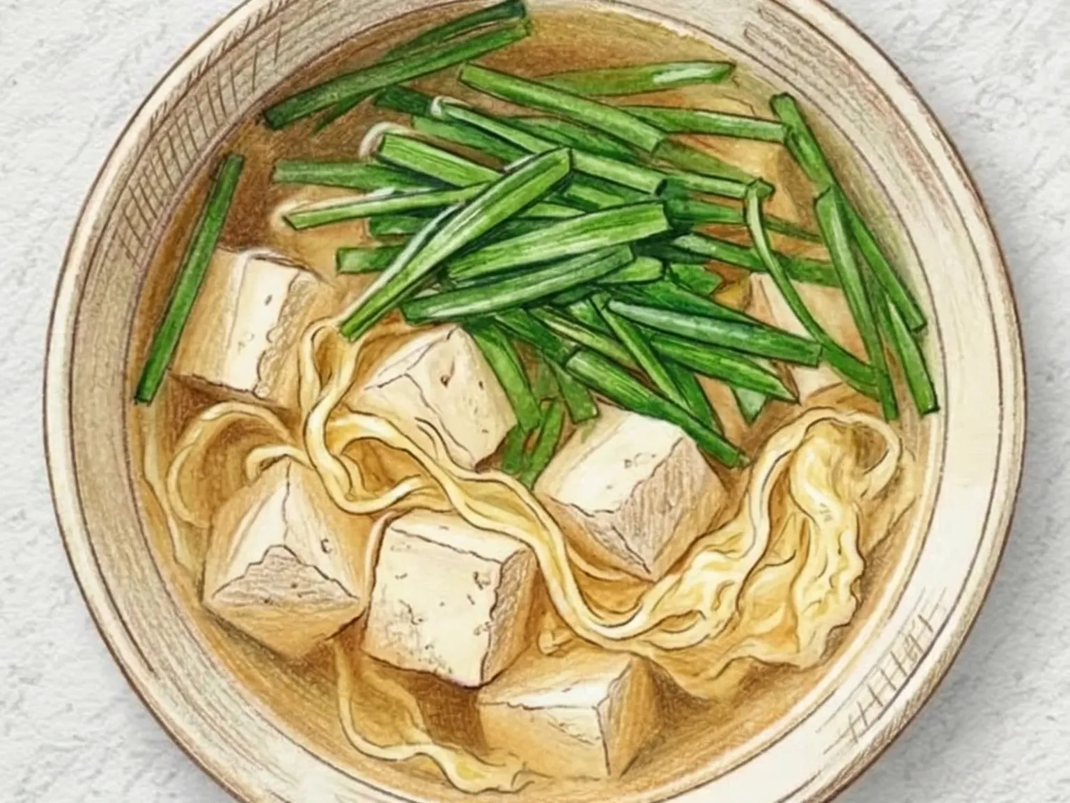 ニラと卵のクク(ニラ卵豆腐の簡単家庭スープ)