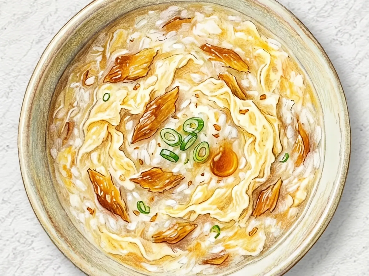 Korean Dried Pollock Egg Porridge