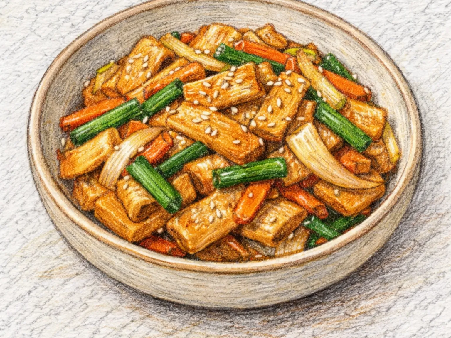 Busan Eomuk Bokkeum (pastel de pescado salteado estilo Busan)