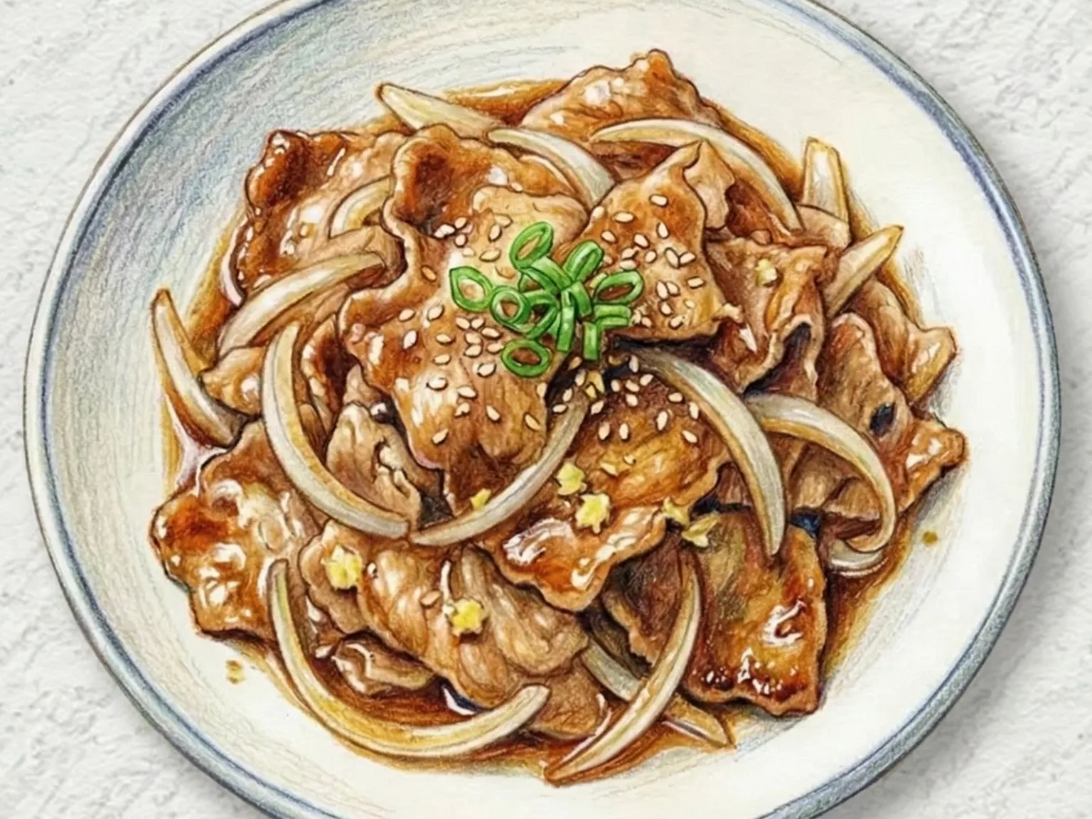 Buta Shogayaki (Porco com Gengibre Japonês Refogado com Molho de Soja e Mirin)