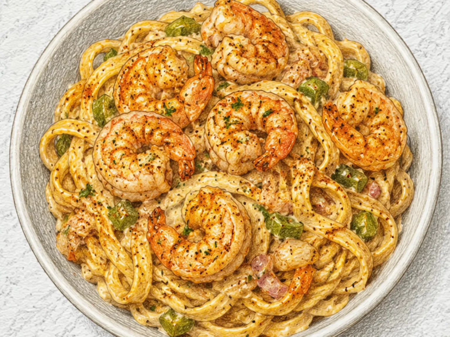 Pasta de Camarão Cajun